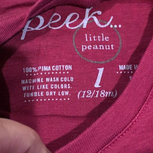 Peek - Little Peanut - Friendship LS Graphic Tee 12-18 Months Purple Maroon Pima - Picture 2 of 3